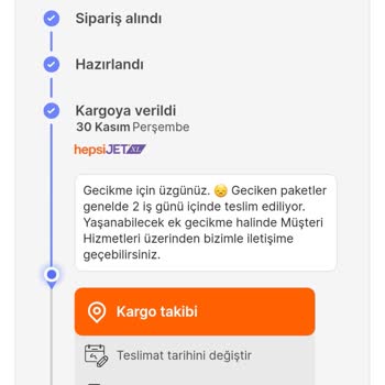 hepsiJET 5 Gündür Kargom Teslim Edilmiyor