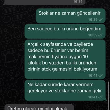 Arçelik Çamaşır Makinesi Değişim Yapamıyorum Ürün Yok Fabrika Üretim Yapamıyor