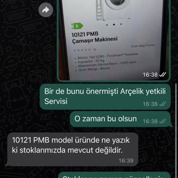 Arçelik Çamaşır Makinesi Değişim Yapamıyorum Ürün Yok Fabrika Üretim Yapamıyor
