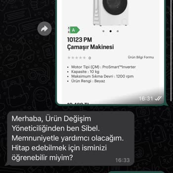 Arçelik Çamaşır Makinesi Değişim Yapamıyorum Ürün Yok Fabrika Üretim Yapamıyor