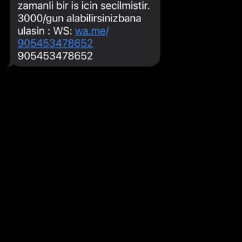 0548 823 62 78 Bilinmeyen Bir Numaradan Gelen İş Mesajı