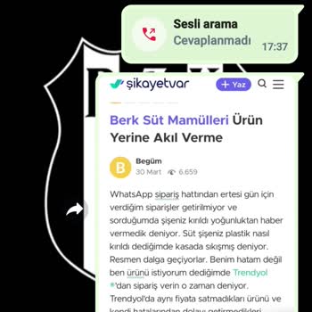 Berk Süt Mamülleri Arabada Süt Patladı Bahanesi!