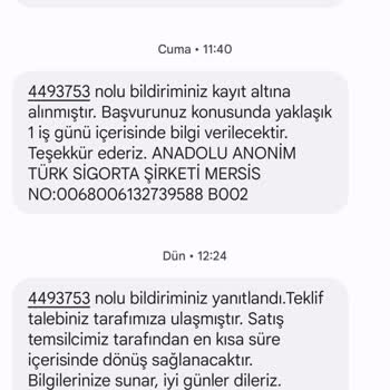 Anadolu Sigorta Sağlık Sigortası Bilgi Alamadım