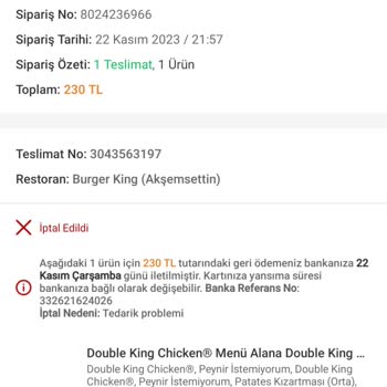 Trendyol Yemek, İade Yapmıyor On Günü Geçti