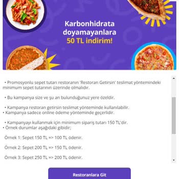 Getir Yemek Gene Kullanılamayan Bir Kampanya Daha