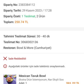 Bowl & More'nin Müşteri Mağduriyeti!