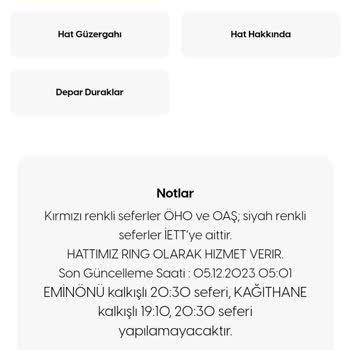 İETT - İstanbul Elektrik Tramvay Tünel 46ç Ve 46t Sefer İptalleri