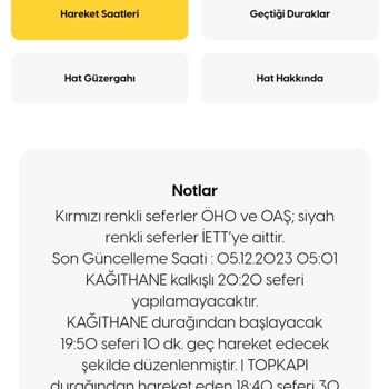 İETT - İstanbul Elektrik Tramvay Tünel 46ç Ve 46t Sefer İptalleri