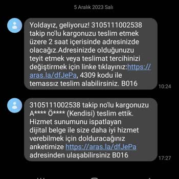 Aras Kargo Kargomu Teslim Etmedi.