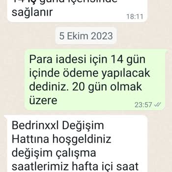 BedrinXXL Para İadesi 2.5 Aydır Gerçekleşmiyor
