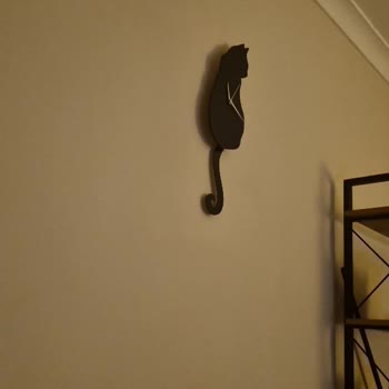 Vivense Siyah Kedi Dekoratif Sarkaçlı Duvar Saati