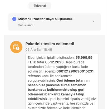 Gürbüz Ev Aletleri Hepsiburada.com İsteğim Dışında İade Ciddiyetsizliği