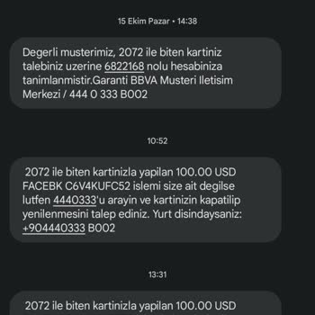 Garanti BBVA Facebook Haberim Olmadan Kartımdan Para Çekmiş