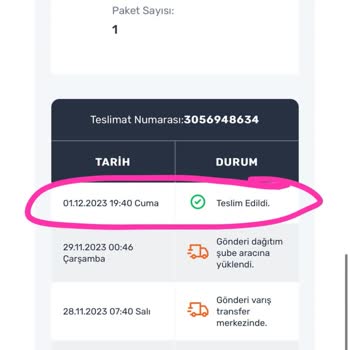 Sürat Kargo Sahte Teslim Alındı Bilgisi Girildi.