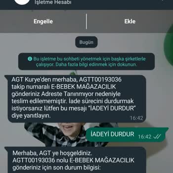 AGT Kurye (aynigunteslim.com) Adrese Gelmeden Tanınmıyor Diye Ürün İadesi Yapılması