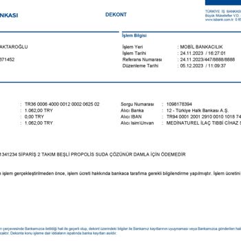 Beeo Propolis Medi Naturel Firmasından Şikayetim Var.