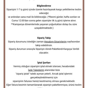 Avva Markası Siparişimi Göndermedi.