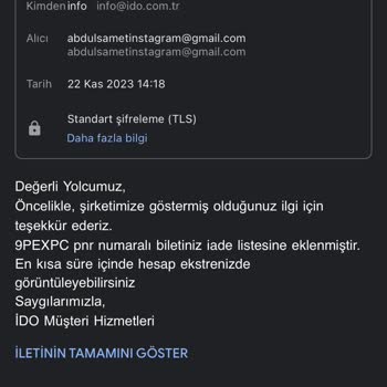 İDO İptal Olan Seferin İadesini Yatırmadı