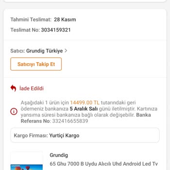 Grundig Siparişim Neden Gelmedi