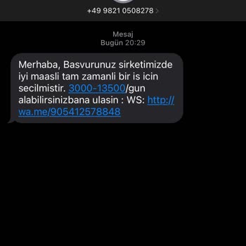 Ucerc.com İş Başvurusu Yapmadığım Halde Gelen Mesaj