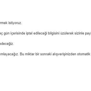 Amazon İptal Edilen Sipariş