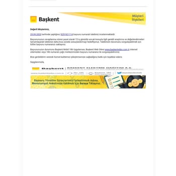 Başkent Elektrik Dağıtım Sokak Aydınlatma Tesisi Yok