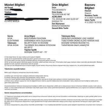 Trendyol'dan Alınan TCL Marka TV'nin Kusurlu Olması Ve Değişim Sorunu