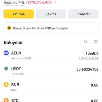 Binance Aeur Dalgalanması Ve Zararımın Artması
