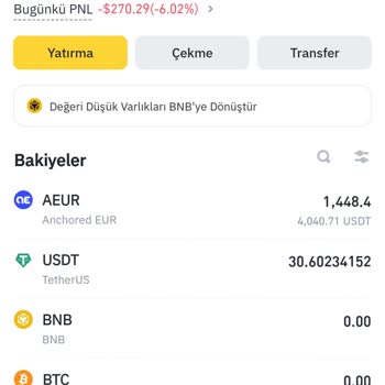 Binance Aeur Dalgalanması Ve Zararımın Artması
