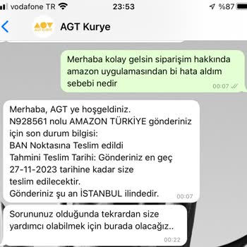 AGT Kurye (aynigunteslim.com) Geciken Kargo Ve Bilgi Karmaşası