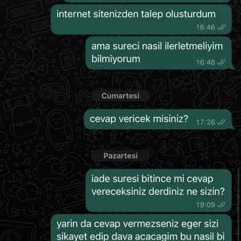 Oykuwear İade Cevap Vermiyor
