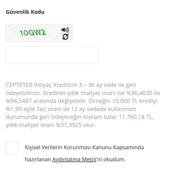 CepteTeb Faizsiz Kredi Problemi