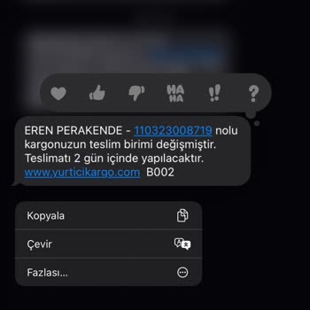 Yurtiçi Kargo Teslim Birimi Değişimi