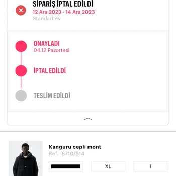 Pull and Bear Ödemesi Yapılıp İptal Olan Ürün