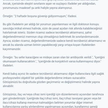 Doktortakvimi.com Olumsuz Yorumları Reddediyorlar.