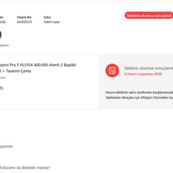 Hepsiburada.com Fatura Gönderilmeme Problemi