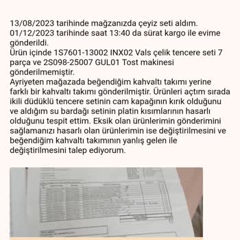 Schafer Kırık, Eksik Hatalı Ürün