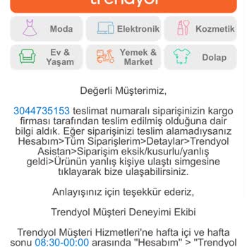 Trendyol Yanlış Oluşturulan Talep/destek Ve Teslimatı Yapılmayan Kargo