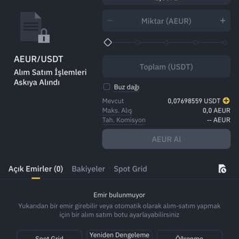 Binance EUR Coin Askıya Alınma Durumu