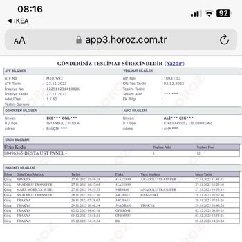 Horoz Lojistik Sorumsuzluğu Ve İşgüzarlığından Ürünüm Teslim Edilmiyor