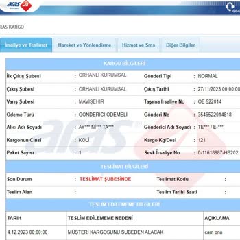 Teknosa Aldığım Ürünün Kargo Süreci İle İlgilenmiyor