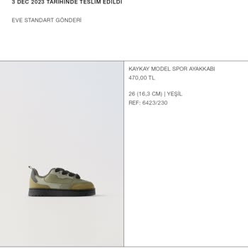 Zara Yanlış Ürün Gönderimi