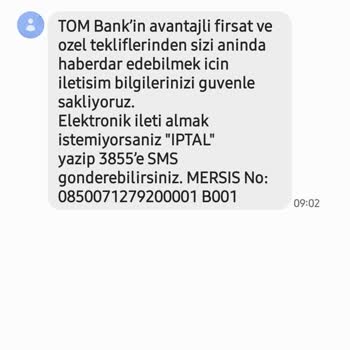 Tom Bank Mesaj Ve Mail