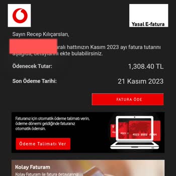 Vodafone Markasının Beni Mağdur Etmesi.
