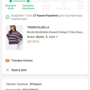 Trendyol Ürünümü İptalini Yapmıyorlar
