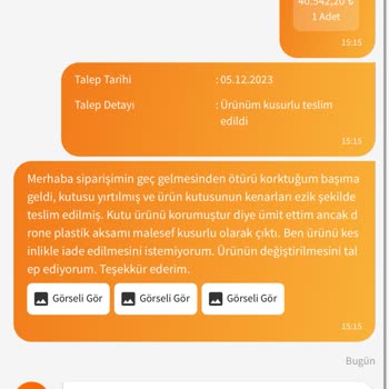 Trendyol Kusurlu Gelen Ürünü Değiştirmiyor