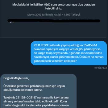 Media Markt 2 Haftadır Siparişimi Göndermiyor