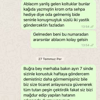 Yeni Hisar Mobilya Siteler, Farklı Mobilya Gönderildi Ve Hata Düzeltilmedi😡