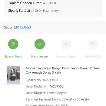 Morpanya Siparişim Denilen Vakitte Kargolanmadı İptal Ücret İadesi Olmadı