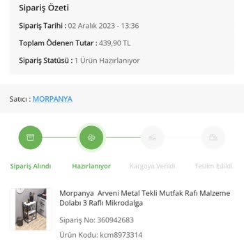 Morpanya Siparişim Denilen Vakitte Kargolanmadı İptal Ücret İadesi Olmadı